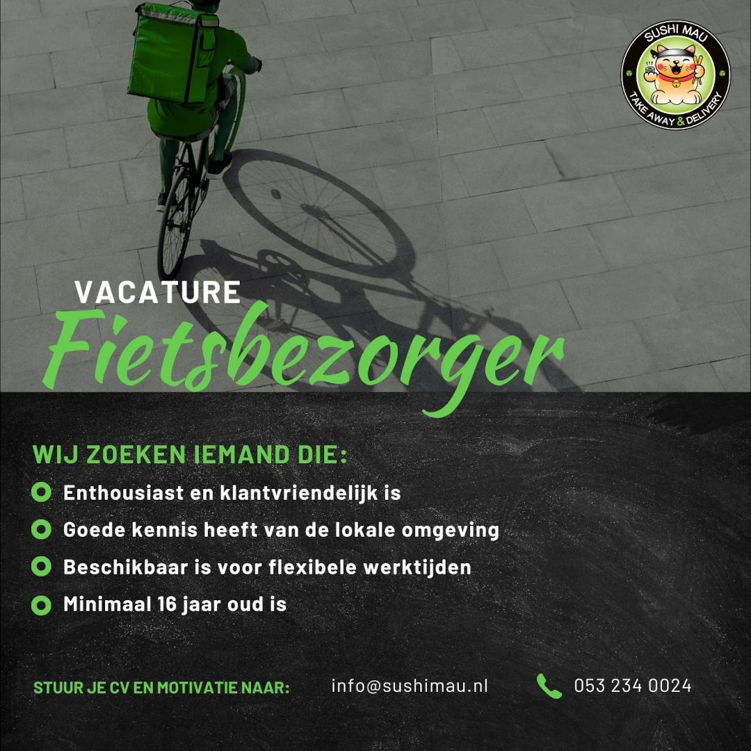 Vacature fiets bezorger